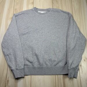 KOTN Crewneck Fleece Sweater Pullover Mens Medium Gray Cotton Made In Portugal